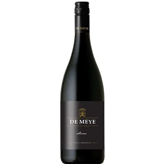 De Meye Shiraz bottle from Stellenbosch, showcasing South African wine quality.