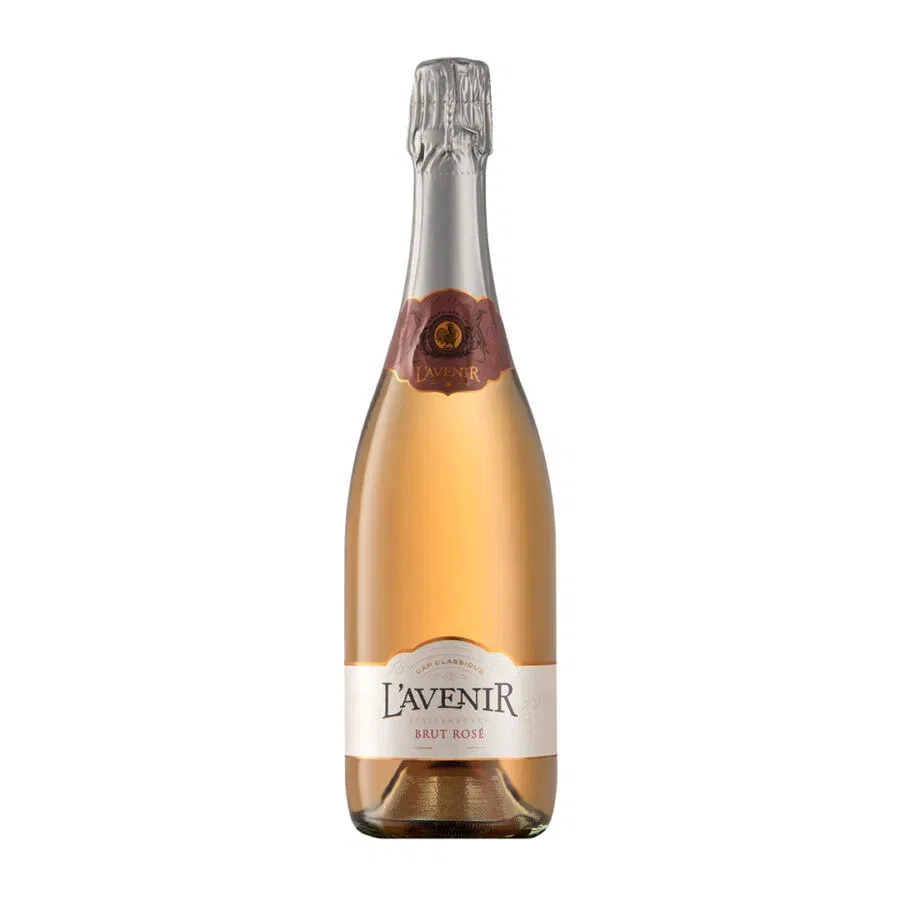 L'Avenir Brut Rosé sparkling wine from Stellenbosch, South Africa.
