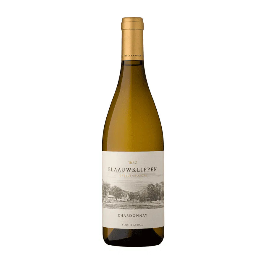 Blaauwklippen Chardonnay from Stellenbosch, South Africa, elegant white wine.