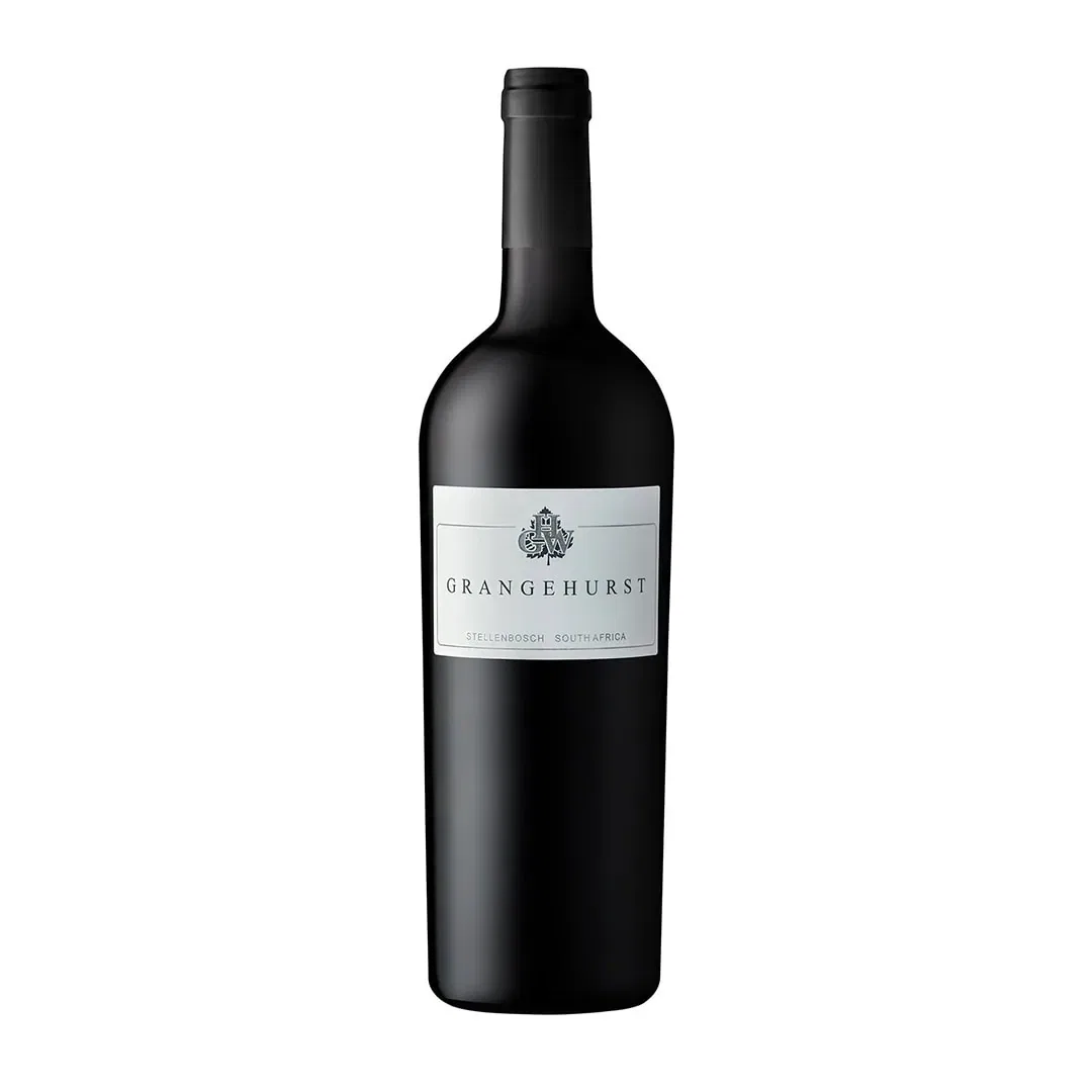 Bottle Of Grangehurst 2014 Featuring A Rich Ruby Red Wine With Smooth Clarity And Structured Visual Depth.