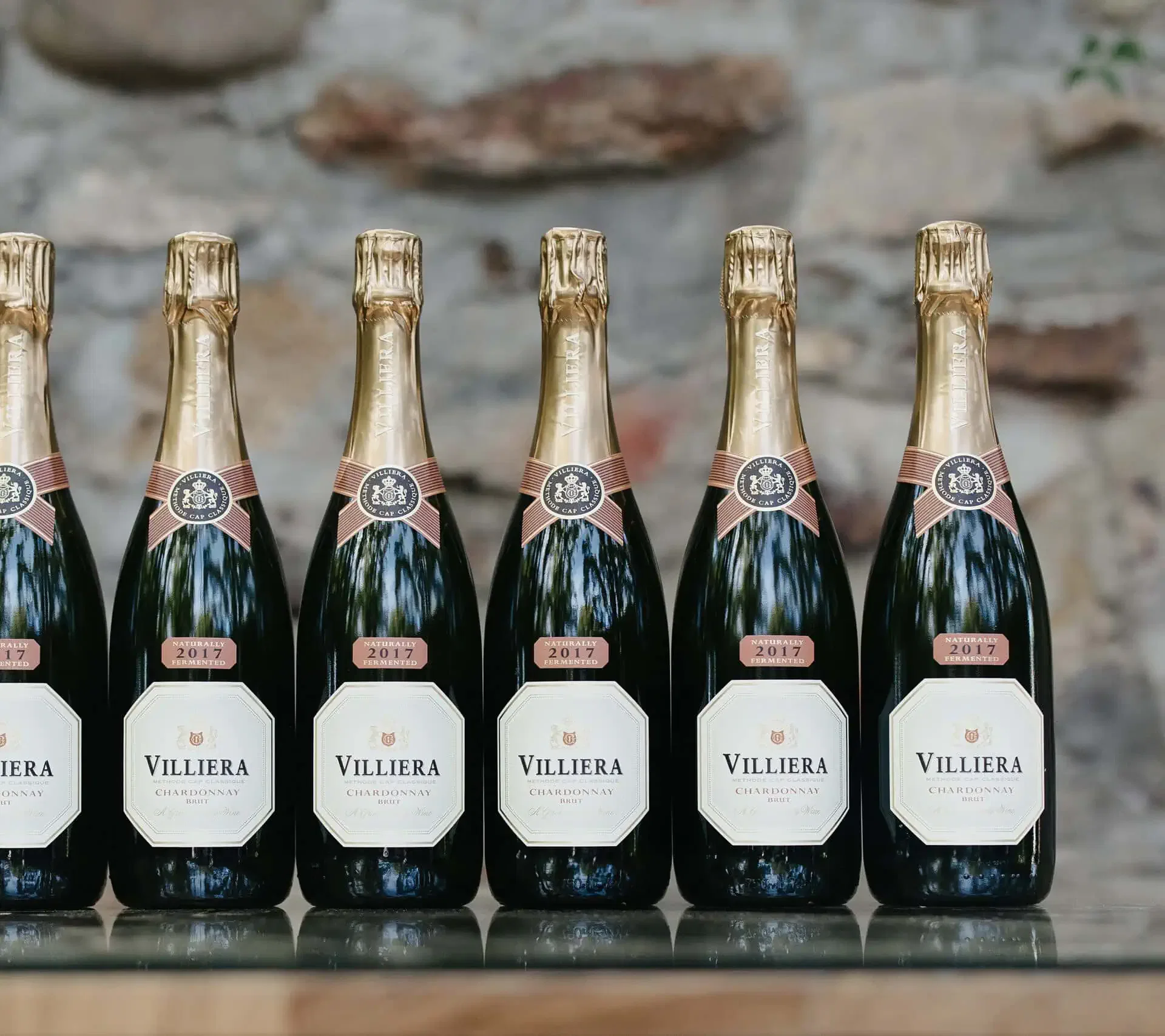 Six Bottles Of Villiera 2017 Chardonnay Sparkling Wine From Stellenbosch.