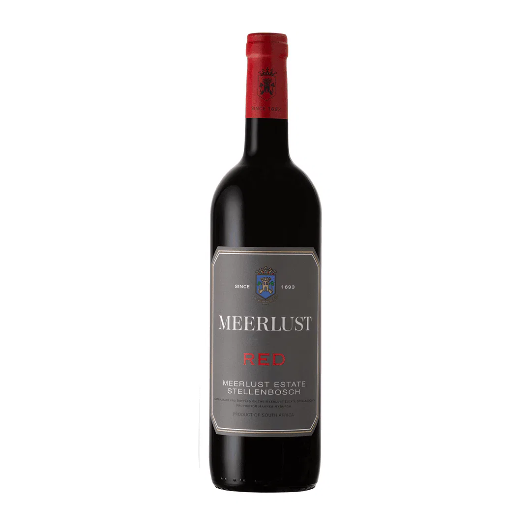 Meerlust Red Wine Bottle From Stellenbosch, South Africa.