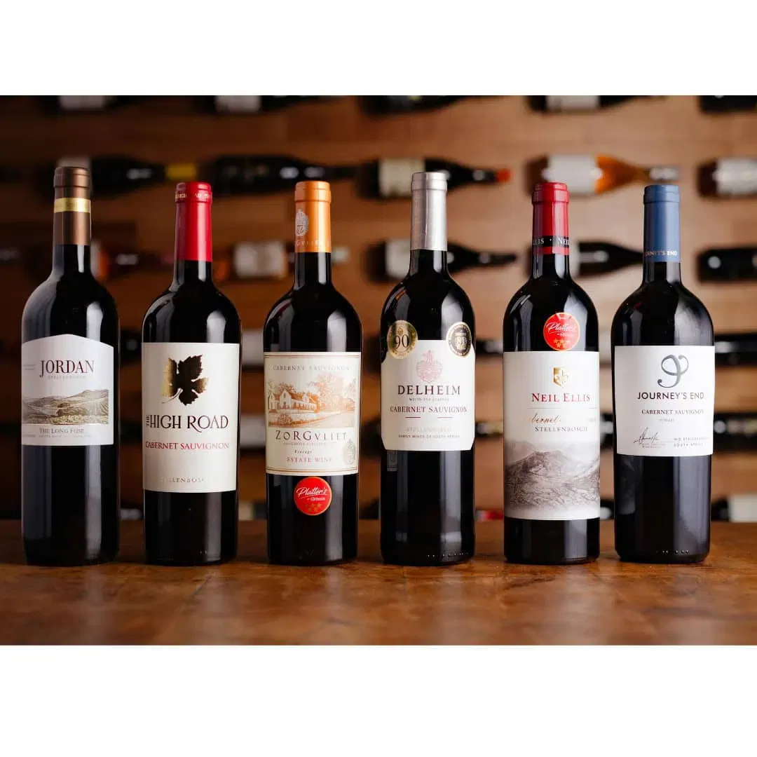 1. Jordan Cabernet Sauvignon From Stellenbosch, Showcasing Rich Flavors.
2. High Road Cabernet Sauvignon, A Premium South African Wine Selection.
3. Zorgvliet Cabernet Sauvignon, Highlighting Estate-Grown Quality.
4. Delheim Cabernet Sauvignon, Known For Its Bold Character And Finesse.
5. Neil Ellis Cabernet Sauvignon, A Distinguished Wine From Stellenbosch.
6. Journey'S End Cabernet Sauvignon, Offering A Memorable Tasting Experience.