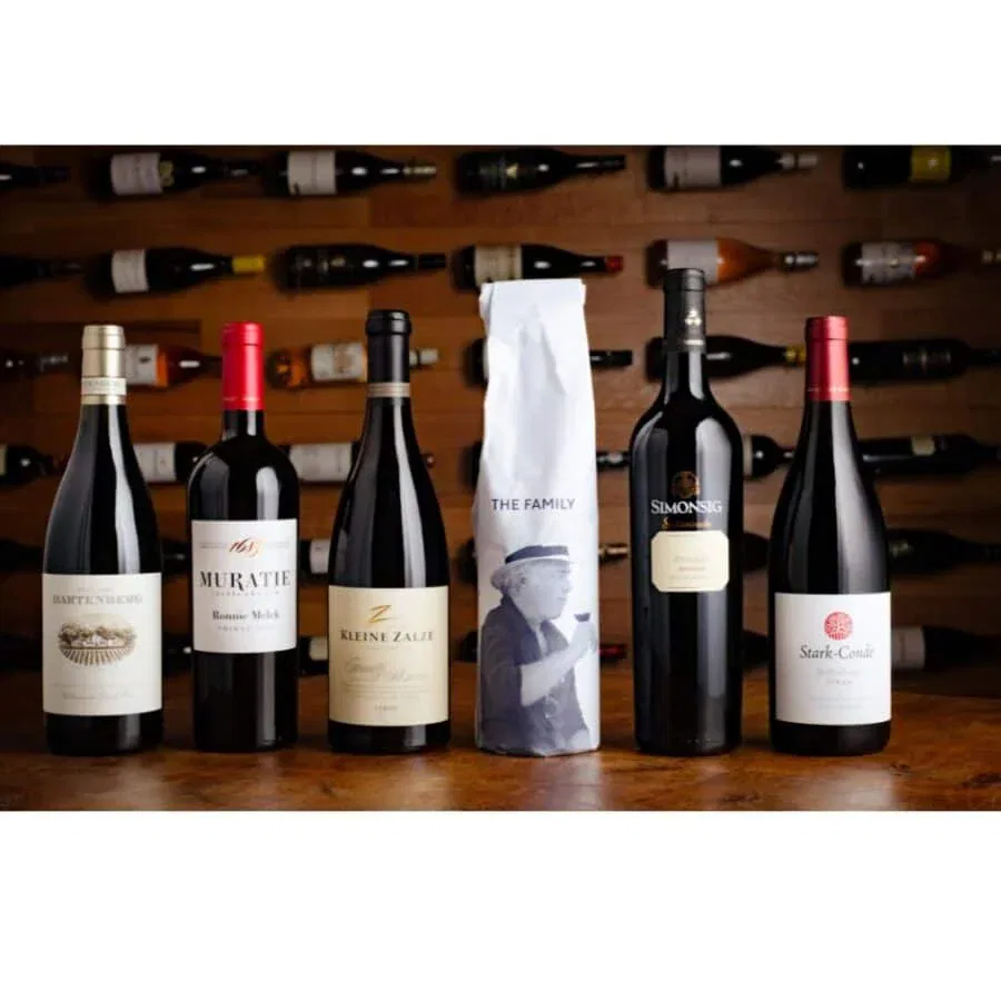 **Alt Text:** Selection of South African wines from Stellenbosch, including Cabernet Sauvignon and Pinotage.