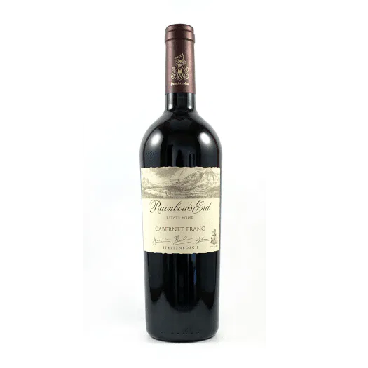 Rainbow’s End Cabernet Franc Bottle 2024 showing dark purple colour, juicy fruit core and smooth balanced tannins