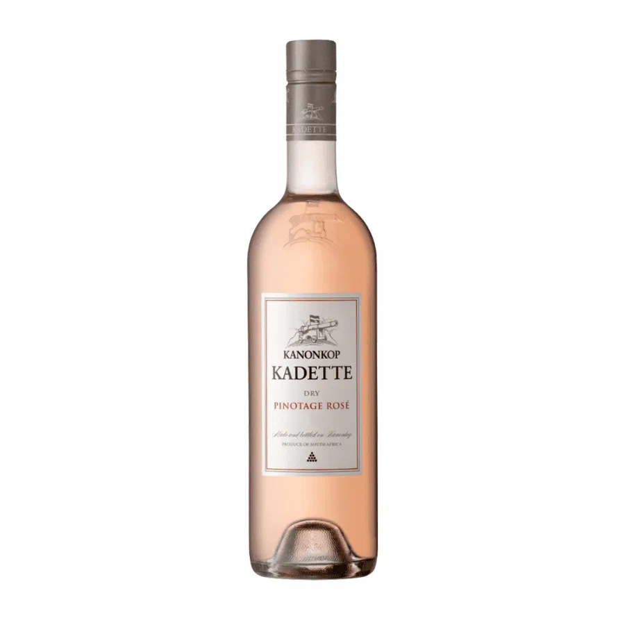 Kanonkop Kadette Dry Pinotage Rosé 2025 bottle from Stellenbosch, South Africa.