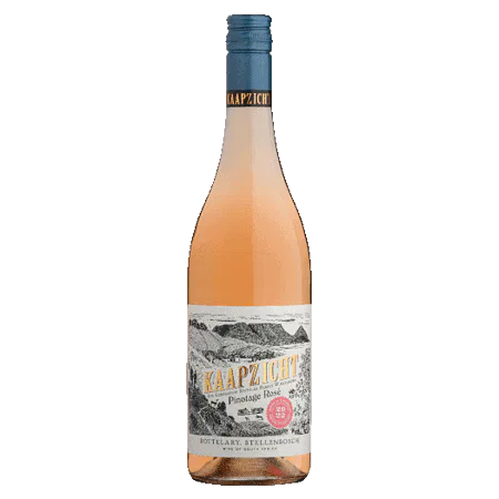 Kaapzicht Pinotage Rosé 2025 From Stellenbosch, Showcasing Elegant Pink Hues.