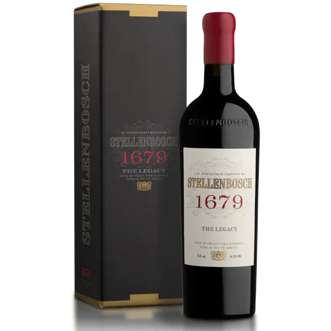 Stellenbosch 1679 The Legacy wine bottle with elegant packaging.