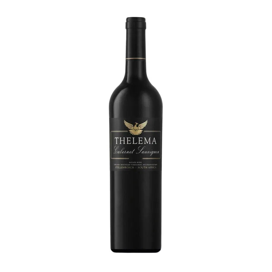 Thelema Cabernet Sauvignon 2019 estate wine bottle from Stellenbosch, South Africa.