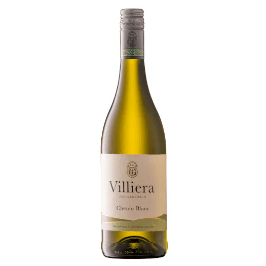 Bottle of Villiera Chenin Blanc 2025 with tropical fruit aromas, rich palate and balanced fresh finish.