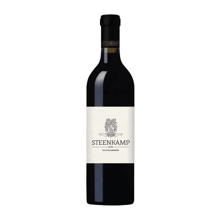 Steenkamp 2018 Stellenbosch red wine bottle.