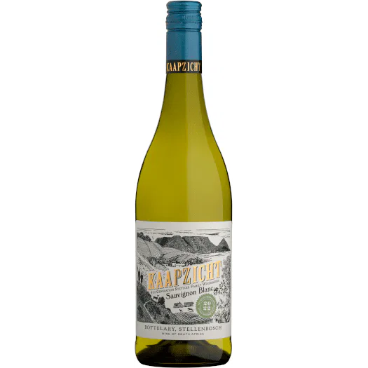 Kaapzicht Sauvignon Blanc 2022-2025 - Angela Jordaan; bottle with crisp citrus, tropical fruit and refreshing acidity.