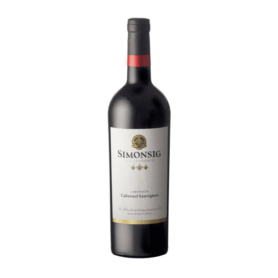 Cabernet Sauvignon from Simonsig, Stellenbosch, showcasing rich flavors.