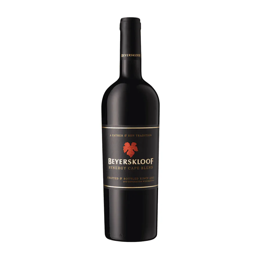 Beyerskloof Synergy Cape Blend bottle showcasing South African wine heritage.