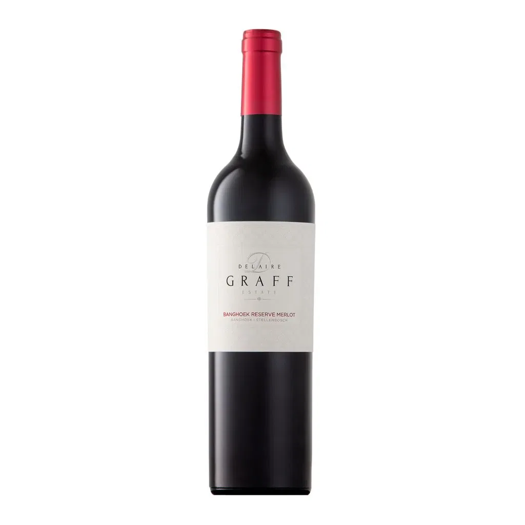 Banghoek Reserve Merlot From Delaire Graff Estate, Showcasing Stellenbosch Wine Excellence.