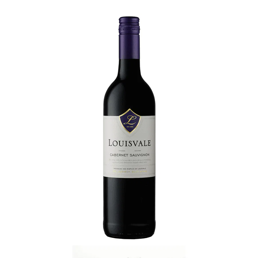 Bottle of Louisvale Cabernet Sauvignon 2022 with concentrated berry fruit, plum notes and balanced Cabernet richness.