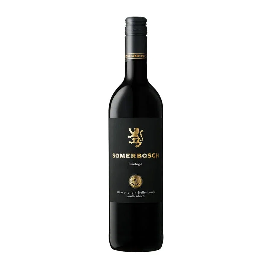 Somerbosch Pinotage wine bottle from Stellenbosch, South Africa.