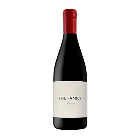 Red Wine Bottle Labeled &Quot;The Family&Quot; 2023, Showcasing Stellenbosch Wine.