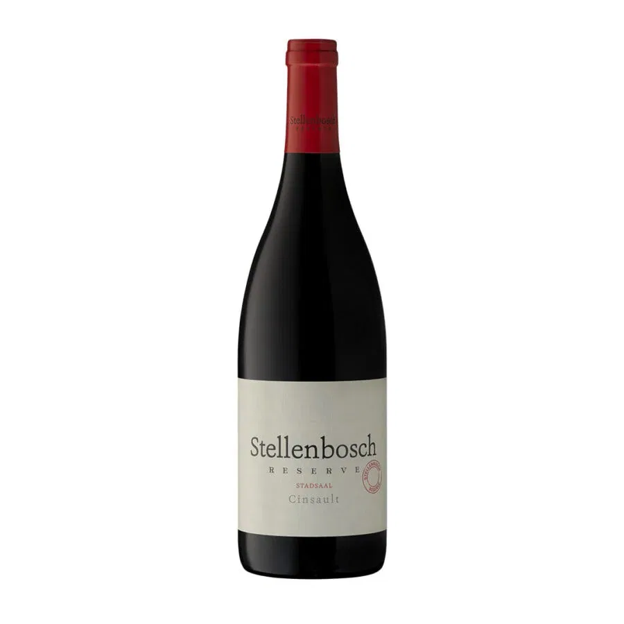Stellenbosch Reserve Cinsault bottle showcasing South African wine excellence.