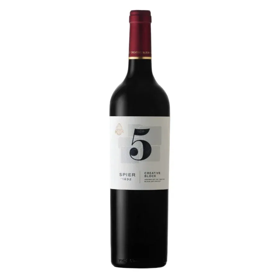 Spier Creative Block 5 red wine from Stellenbosch, South Africa.