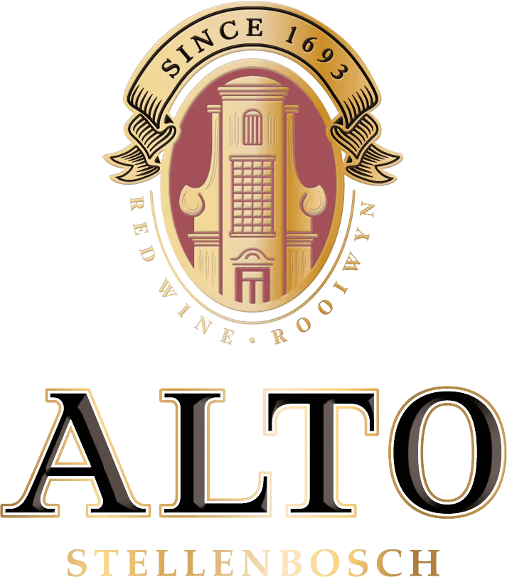 Alto Wine Estate logo featuring a historic building in Stellenbosch.