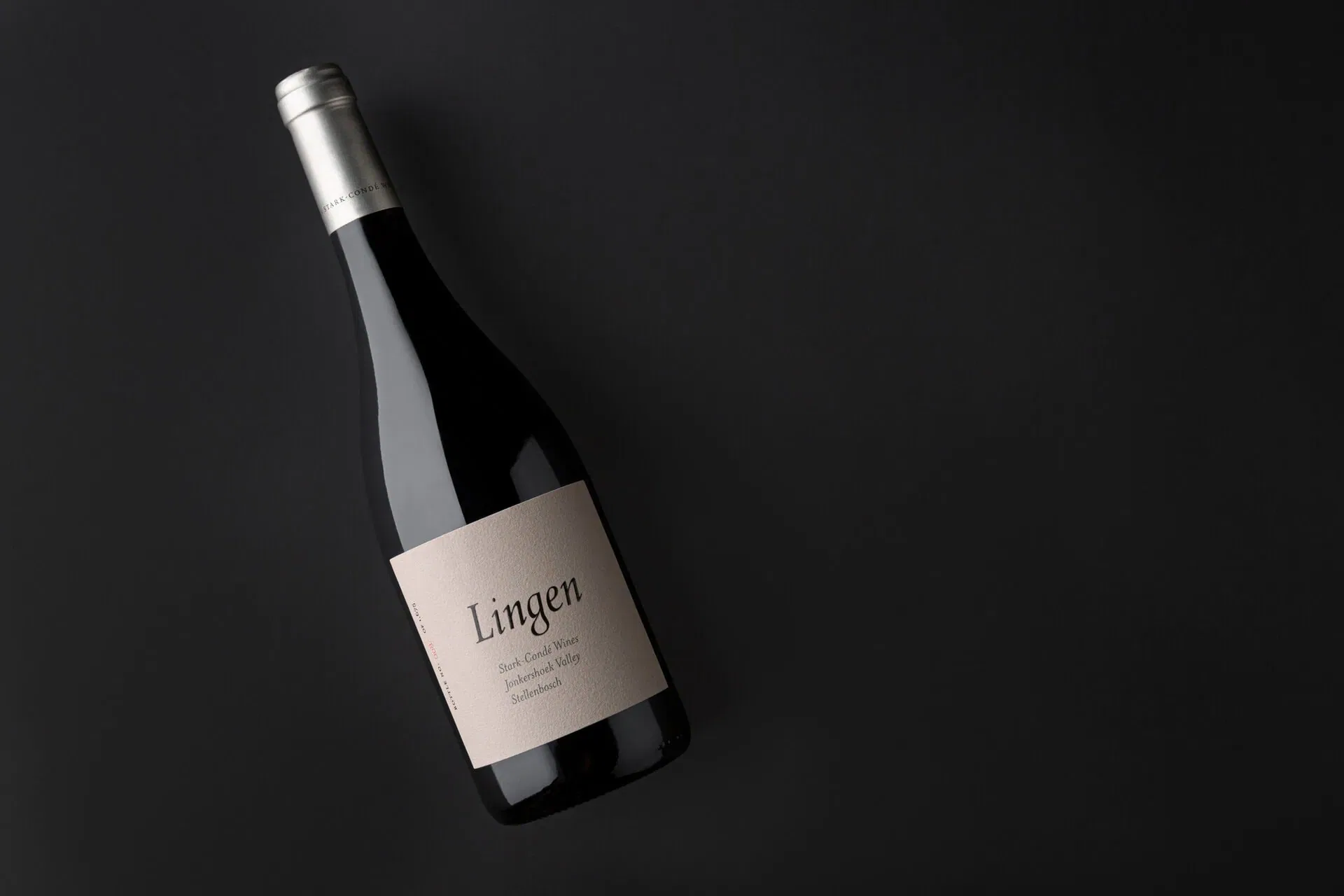 Lingen Red Wine Bottle From Stellenbosch, Showcasing South African Wine Elegance.