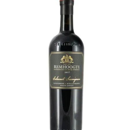 Remhoogte Cabernet Sauvignon Reserve 2017-2021 Bottle Showing Deep Ruby Colour And Structured Oak-Ageing