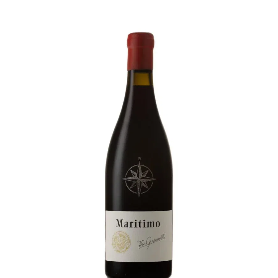 Maritimo wine bottle showcasing Stellenbosch craftsmanship.