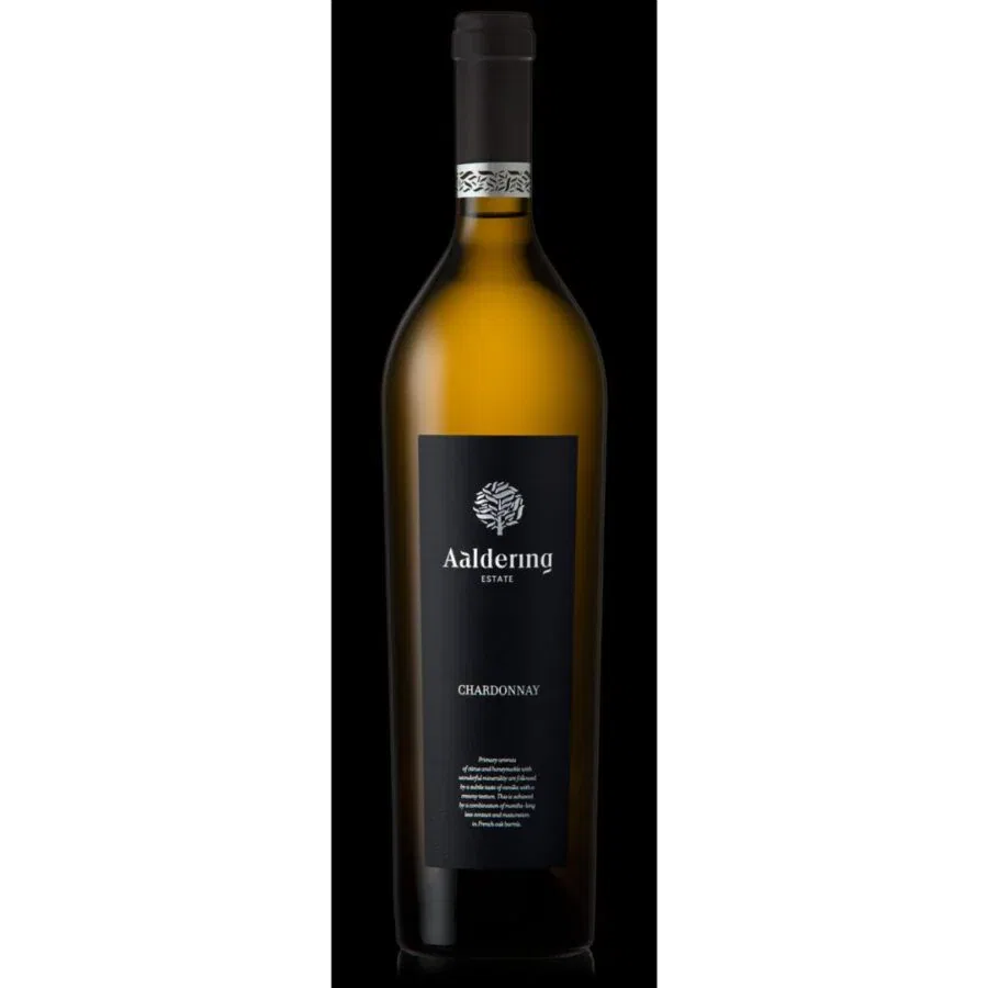 Aaldering Estate Chardonnay bottle showcasing Stellenbosch wine elegance.