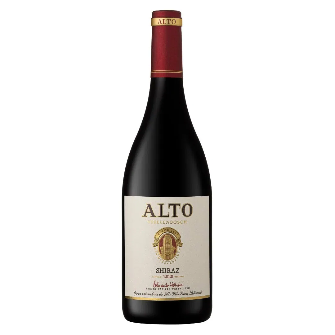 Alto Shiraz 2020 From Stellenbosch, Showcasing Rich South African Wine Flavors.
