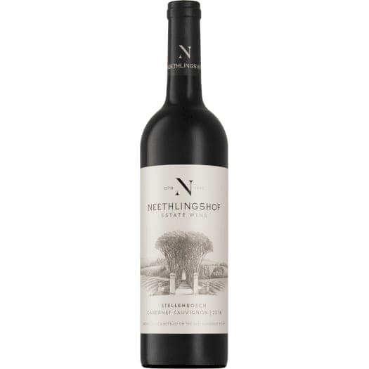 Neethlingshof Estate Cabernet Sauvignon 2019-2023 Bottle With Deep Ruby Colour, Blackberry And Structured Tannins.