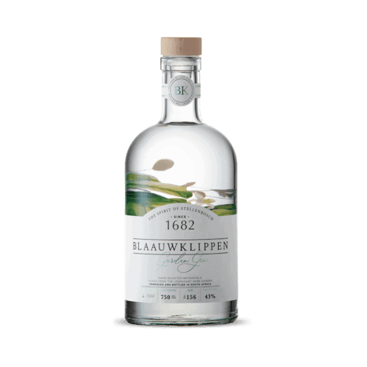 Blaauwklippen 1682 Garden Gin Bottle, Showcasing Stellenbosch Craftsmanship.