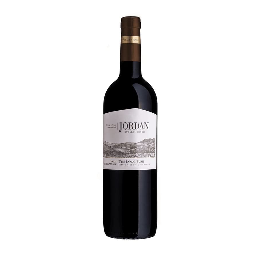 Jordan The Long Fuse Cabernet Sauvignon 2023-2021 Bottle , Highlighting Stellenbosch Red Wine Heritage And Vineyards