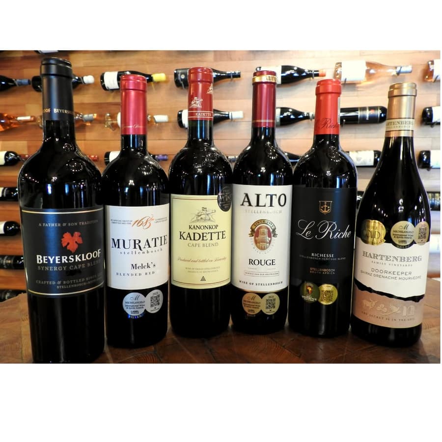 Value Red Blends Mixed Case: Beyerskoof, Muratie, Kanonkop, Alto, Le Riche, Hartneberg Wines