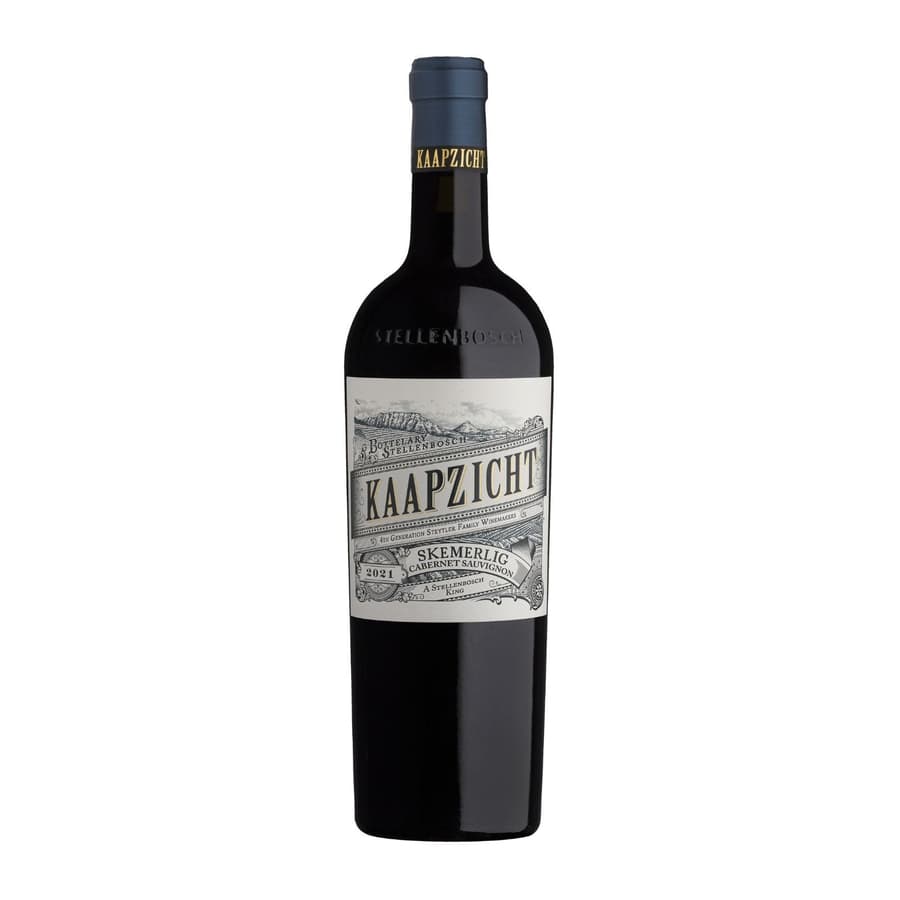 Bottle Of Kaapzicht Skemerlig Cabernet Sauvignon 2021-2022 With Dark Fruit Core, Herbal Notes And Fine Tannin Grip.