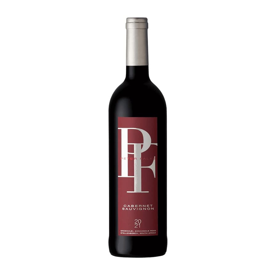 Peter Falke Cabernet Sauvignon 2022 Displayed In A Bottle, Showing Rich Dark Fruit, Cassis And Plum With Violet, Spice And Refined Oak Structure.