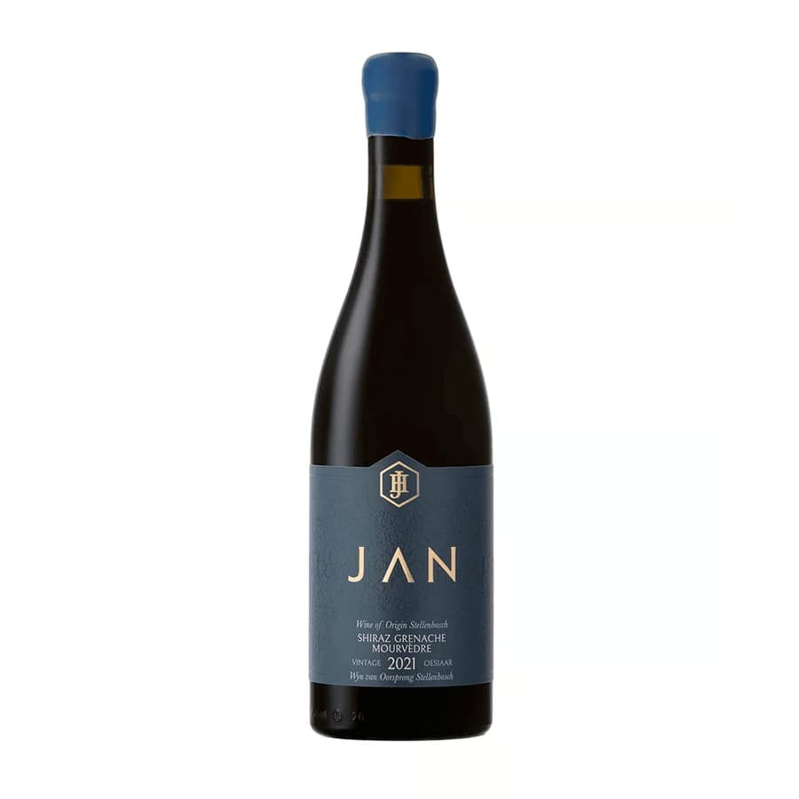 Zevenwacht Jan Shiraz Grenache Mourvedre 2023 Bottle Highlighting Cranberry, Pepper Spice And Savoury Notes