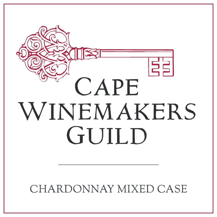 Cape Winemakers Guild Chardonnay Mixed Case Label Featuring Elegant Design.