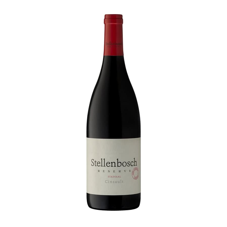 Stellenbosch Reserve Cinsault Bottle Showcasing South African Wine Excellence.