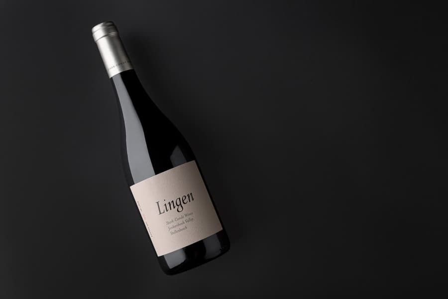 Lingen Red Wine Bottle From Stellenbosch, Showcasing South African Wine Elegance.