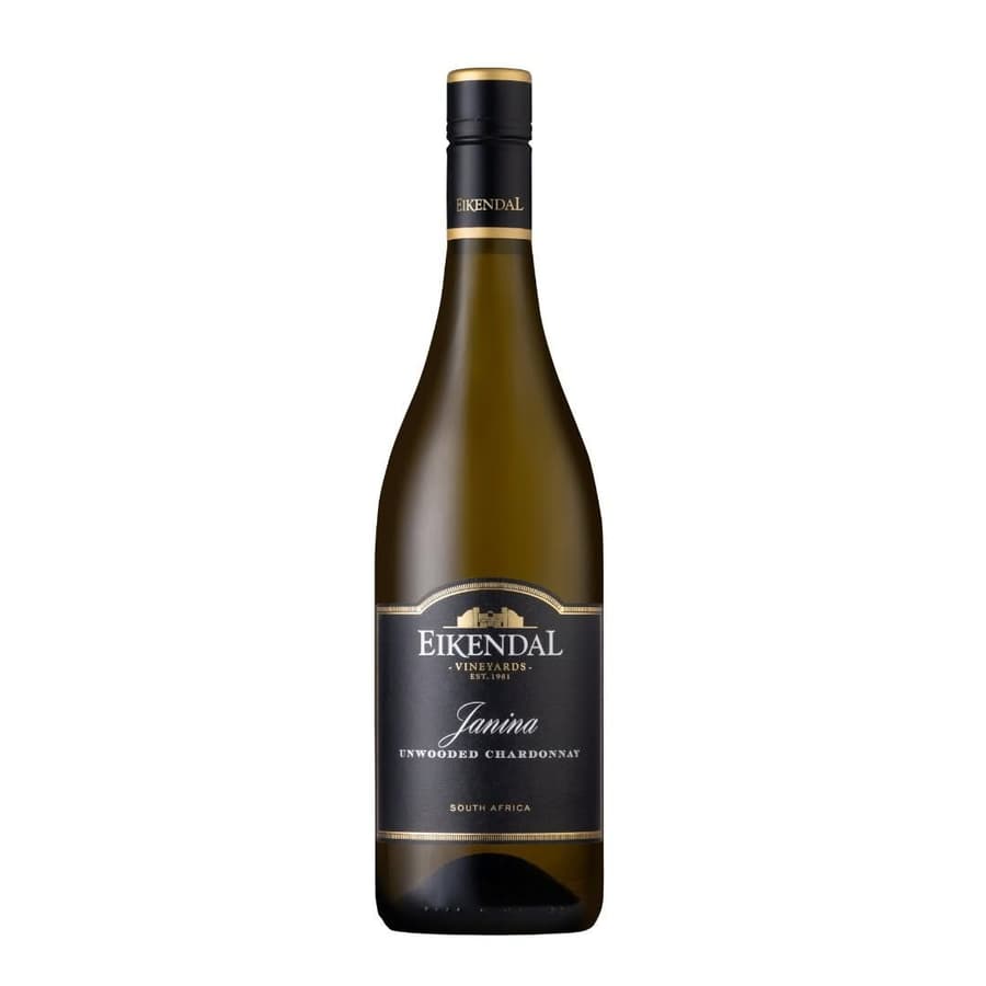 Bottle Of Eikendal Janina Unwooded Chardonnay 2025 With Citrus Freshness, Honeyed Notes And Vibrant Mineral Structure.