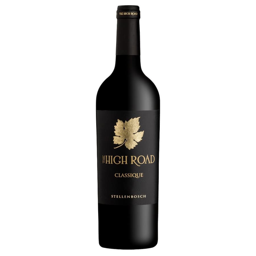 Stellenbosch Red Wine Bottle Of The High Road Classique 2021 With A Black And Gold Elegant Label