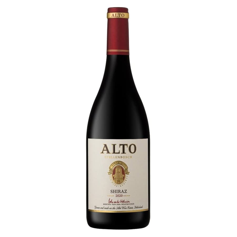 Alto Shiraz 2020 From Alto Wine Estate Elegant Stellenbosch Red Wine Bottle With Oak And Berry Complexity