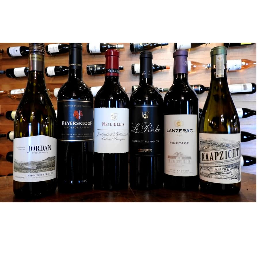 Taste Of Stellenbosch Featuring Bottles Of Pinotage, Cabernet Sauvignon And Chenin Blanc From Beyerskloof, Jordan, Lanzerac, Le Riche, Neil Ellis And Kaapzicht