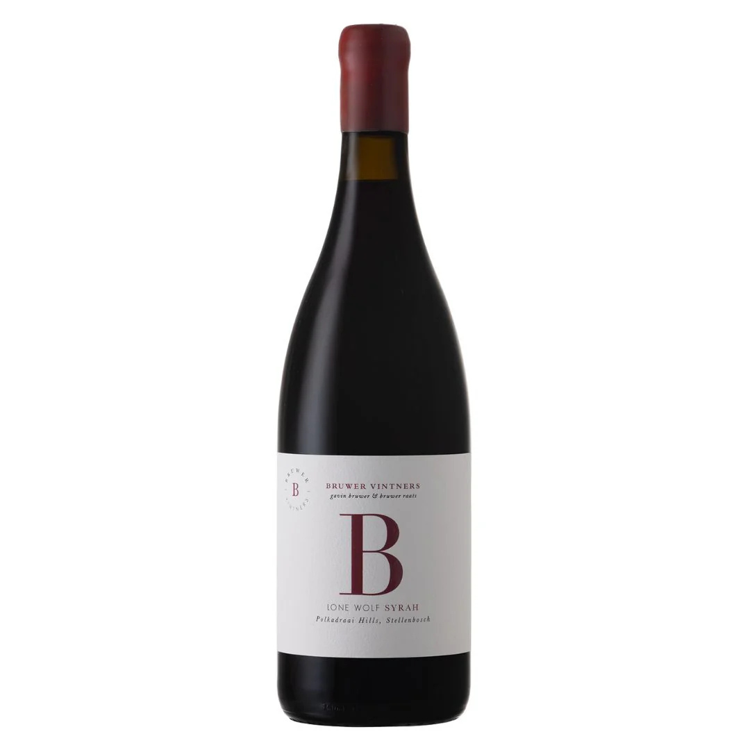 Bruwer Vintners Lone Wolf Syrah 2024 Bottle With Red Capsule And White Label