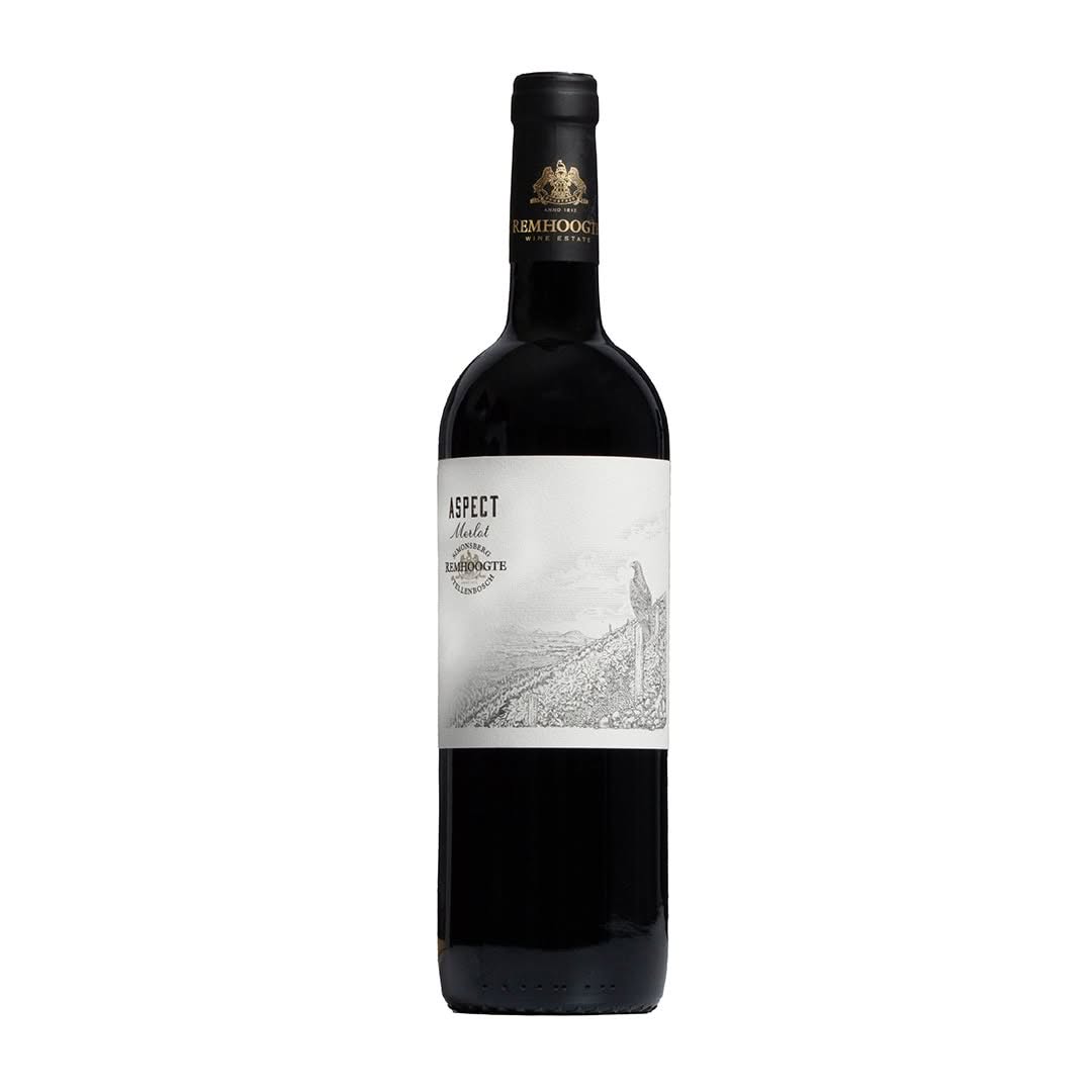 Remhoogte Aspect Merlot 2020 Bottle Showing Deep Ruby Colour With Structured Merlot Styling From Stellenbosch