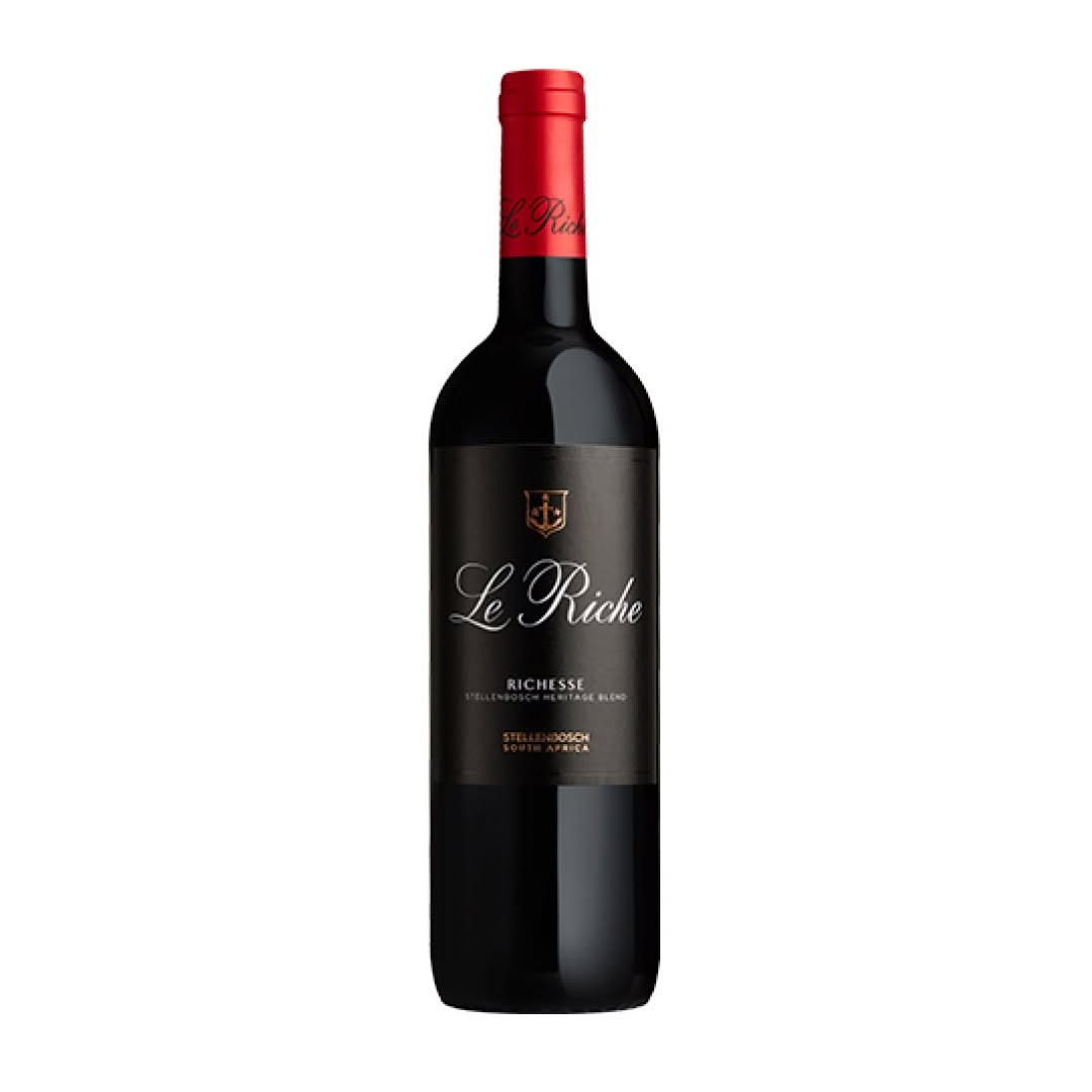 Le Riche Richesse Stellenbosch Heritage Blend Wine Bottle.