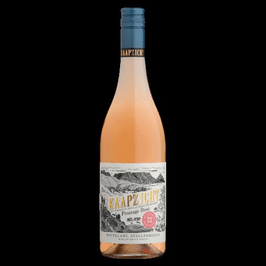 Kaapzicht Pinotage Rosé 2025 From Stellenbosch, Showcasing Elegant Pink Hues.