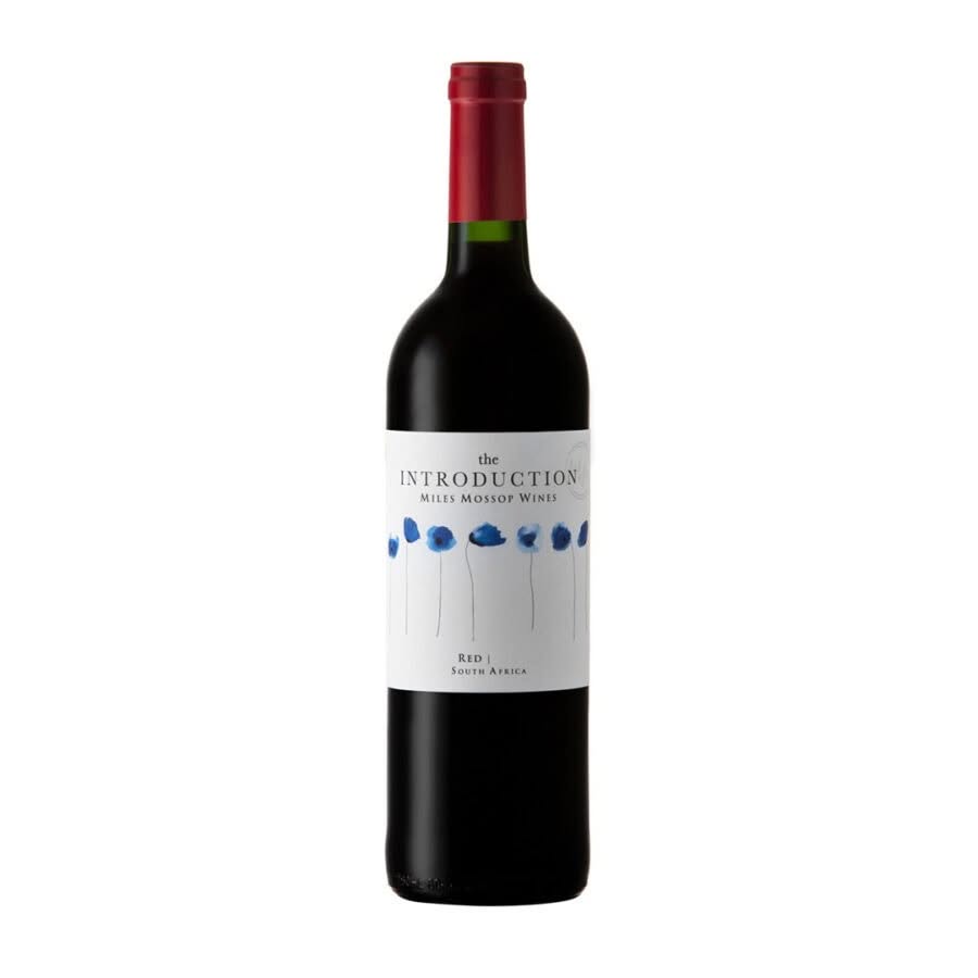 Red wine bottle from Miles Mossop, showcasing Stellenbosch wine.