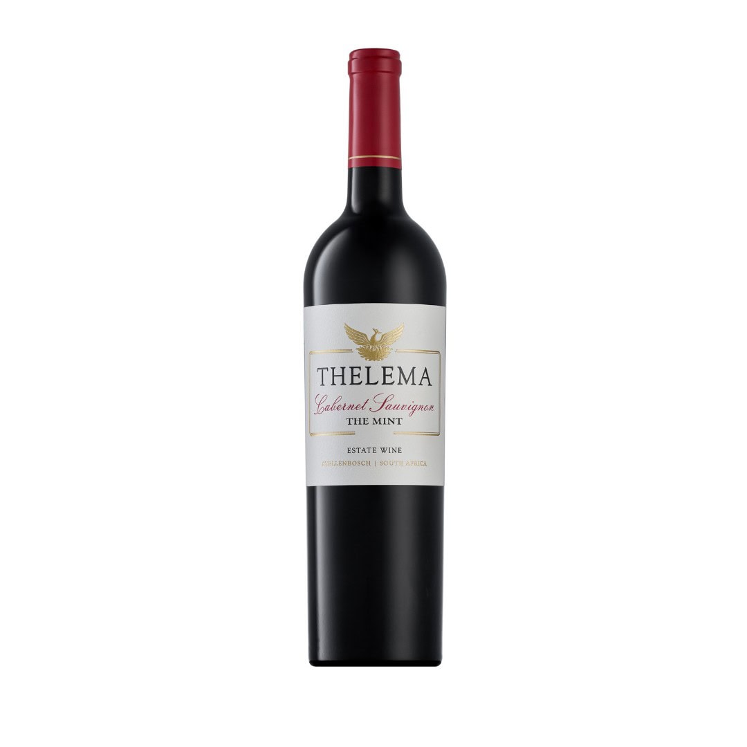 Bottle Of Thelema The Mint Cabernet Sauvignon 2022-2023 Showing Eucalyptus Influence, Cassis Richness And 18 Months Oak Maturation.